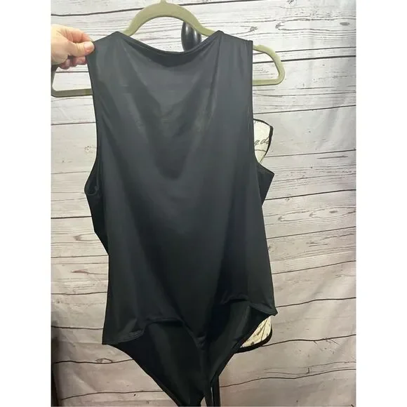 Express Black V‎ Neck Sleeveless Bodysuit Tank Top Women's XL - Picture 4 of 4